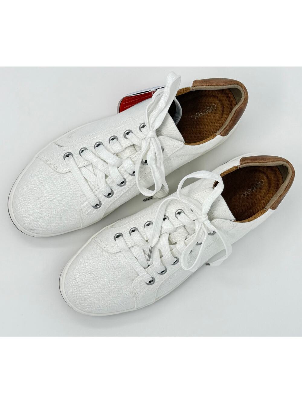 Aetrex Renee Lace-Up White EU 40 US 9 9.5 Support Canvas Sneakers Comfort New